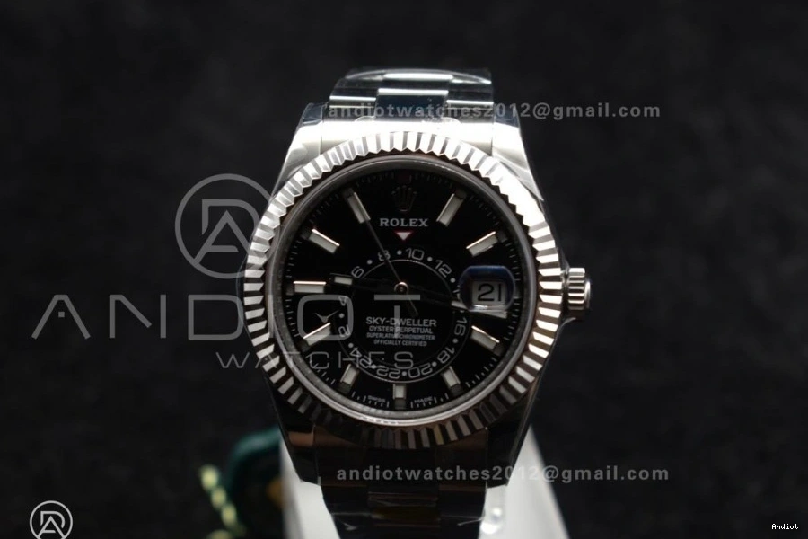 on 326934 ZF Edition Dial Black SS SS Bracelet 904L A2824 Sky-Dweller Best 1:1 0418